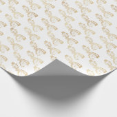 Wit en Goud Mistletoe Glitter Kerstmis Cadeaupapier (Hoek)