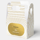 Wit en goud Modern minimalistische wapenweddenscha Bedankdoosjes (Geopend)