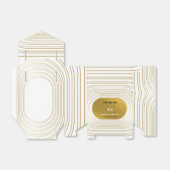 Wit en goud Modern minimalistische wapenweddenscha Bedankdoosjes (Uitgevouwen)