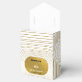 Wit en goud Modern minimalistische wapenweddenscha Bedankdoosjes (Geopend)