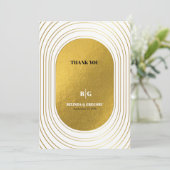 Wit en goud Modern minimalistische wapenweddenscha Bedankkaart (Staand voorkant)