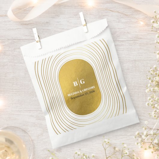 Wit en goud Modern minimalistische wapenweddenscha Bedankzakje (Geknipt)