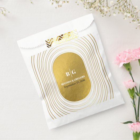 Wit en goud Modern minimalistische wapenweddenscha Bedankzakje (Gezegeld)