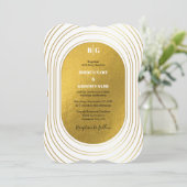 Wit en goud Modern minimalistische wapenweddenscha Kaart (Staand voorkant)