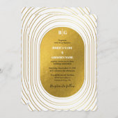 Wit en goud Modern minimalistische wapenweddenscha Kaart (Voorkant / Achterkant)