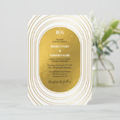 Wit en goud Modern minimalistische wapenweddenscha Kaart (Staand voorkant)