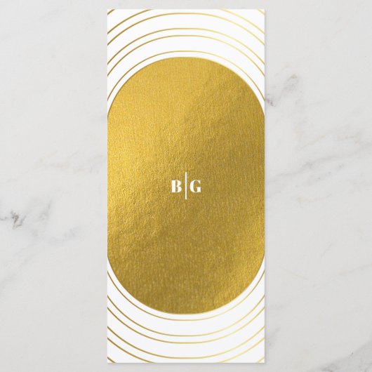 Wit en goud Modern minimalistische wapenweddenscha Menu (Achterkant)