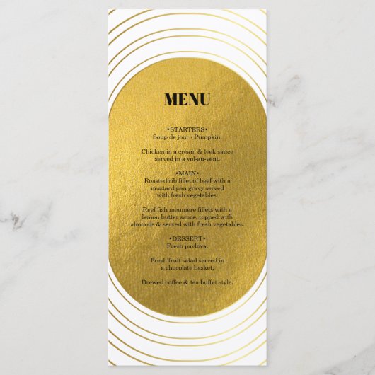Wit en goud Modern minimalistische wapenweddenscha Menu (Voorkant)