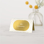 Wit en goud Modern minimalistische wapenweddenscha Plaatskaartje (Achterkant)