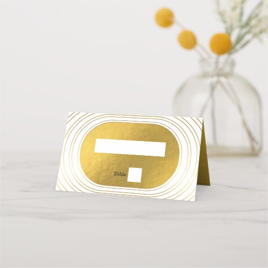 Wit en goud Modern minimalistische wapenweddenscha Plaatskaartje (Voorkant)
