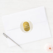 Wit en goud Modern minimalistische wapenweddenscha Ronde Sticker (Envelop)