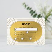 Wit en goud Modern minimalistische wapenweddenscha RSVP Kaartje (Staand voorkant)