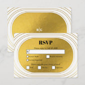 Wit en goud Modern minimalistische wapenweddenscha RSVP Kaartje (Voorkant / Achterkant)