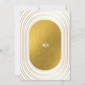 Wit en goud Modern minimalistische wapenweddenscha Save The Date (Achterkant)