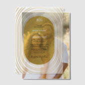 Wit en goud Modern minimalistische wapenweddenscha Vellum Uitnodigingen (Offset (Koppel))