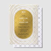 Wit en goud Modern minimalistische wapenweddenscha Vellum Uitnodigingen (Offset (Uitnodiging))