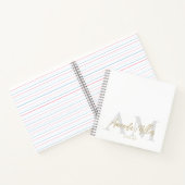 Wit en Goud Moderne Douanemonogram Minimalist Notitieboek (Binnen)