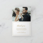 Wit en Goud Oud Geld  Crest Wedding Bedankkaart (Binnen)