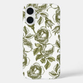 Wit en goud oude rozen etsen op wit Case-Mate iPhone case (Achterkant)