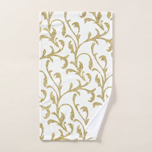 Wit en goud patroon bad handdoek (Handdoek)