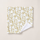 Wit en goud patroon bad handdoek (Wasdoekje)