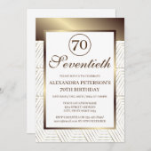 Wit en goud patroon grens verjaardag kaart (Voorkant / Achterkant)