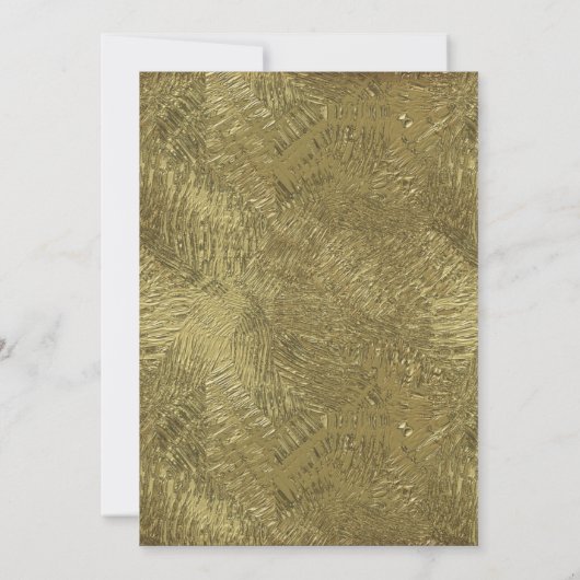 Wit en Goud Peacock Feather Bruiloft Uitnodiging (Achterkant)