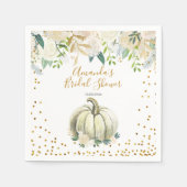 Wit en Goud Pompoen Vrijgezellenfeest Papieren ser Servet (Voorkant)