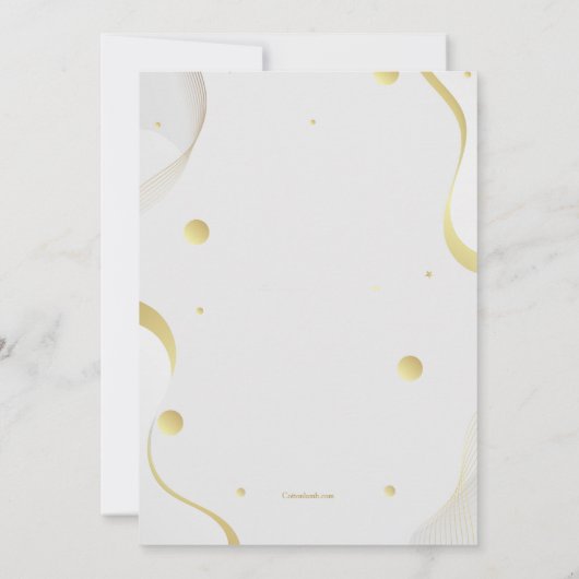 Wit en Goud Prom Kaart (Achterkant)