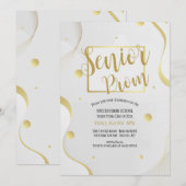 Wit en Goud Prom Kaart (Voorkant / Achterkant)