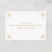 Wit en Goud QR Code RSVP Bruiloft Website Informatiekaartje (Achterkant)