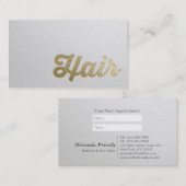 Wit en goud reliëf Teksthaar-stylist Benoeming Afsprakenkaartje (Voorkant / Achterkant)