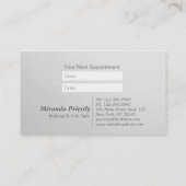 Wit en goud reliëf Teksthaar-stylist Benoeming Afsprakenkaartje (Achterkant)