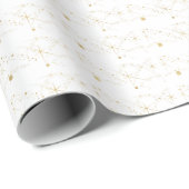 Wit en Goud Sneeuwvlokken Glitter Kerstmis Cadeaupapier (Rol Hoek)