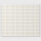 Wit en Goud Sneeuwvlokken Glitter Kerstmis Cadeaupapier (Vlak)