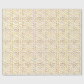 Wit en Goud Sneeuwvlokken Glitter Kerstmis Cadeaupapier (Vlak)