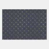 Wit en Goud Sneeuwvlokken Kerstmis Inpakpapier Vel (Voorkant 2)