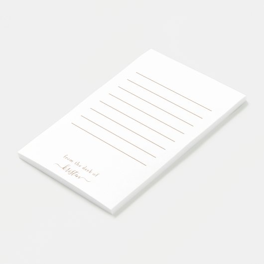 Wit en goud van het bureau van Aangepast groot Post-it® Notes (Schuin)