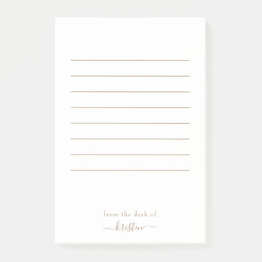 Wit en goud van het bureau van Aangepast groot Post-it® Notes (Voorkant)