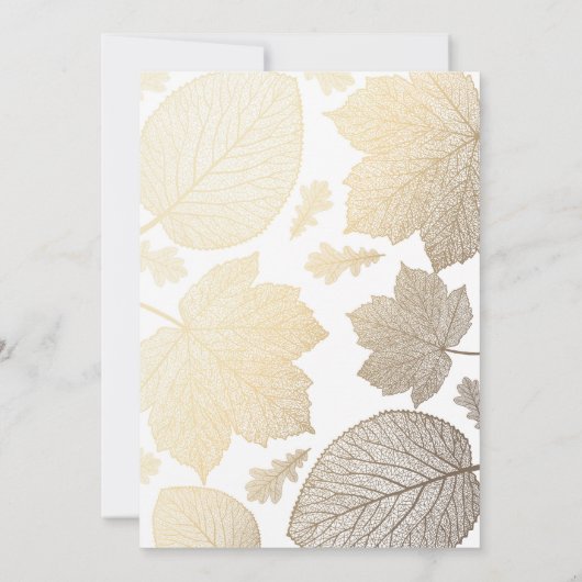 Wit en Goud Verlaat Herfst Verjaardagsfeest Kaart (Achterkant)