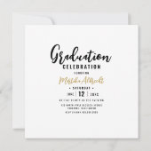 Wit en Goud | Vet Typografie Afstuderen Foto Kaart (Achterkant)