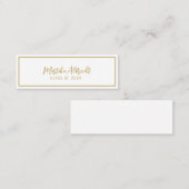 Wit en Goud | Vet Typografie Naam Kaart Mini Visitekaartje (Voorkant / Achterkant)