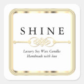 Wit en Goud Vierkante Sticker (Voorkant)