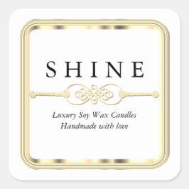 Wit en Goud Vierkante Sticker