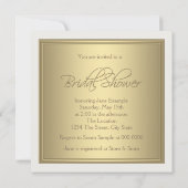 Wit en Goud Vintage Bruidsdouche Kaart (Achterkant)