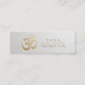 Wit en goud voorzien van de inscriptie OM Symbool  Mini Visitekaartje (Voorkant)