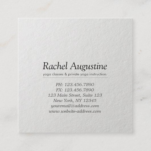 Wit en goud voorzien van de inscriptie OM Symbool Vierkante Visitekaartje (Achterkant)