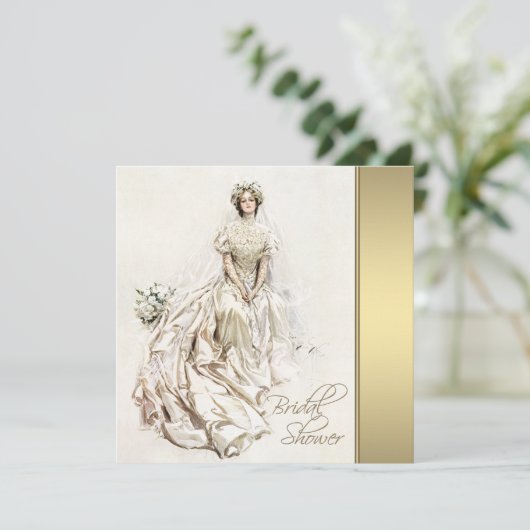 Wit en Goud Vrijgezellenfeest Kaart (Staand voorkant)