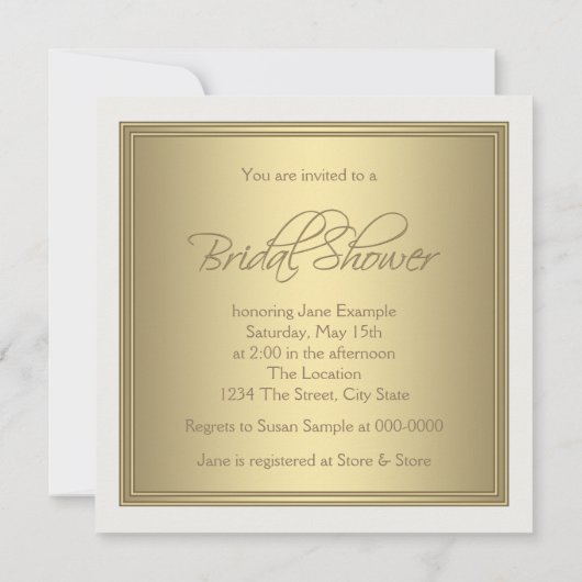 Wit en Goud Vrijgezellenfeest Kaart (Achterkant)