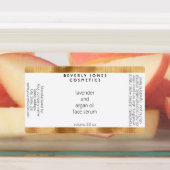 Wit en Goud Waterdichte Cosmetica Dropper Fles Labels (Aangebracht)